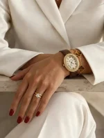 ساعت مچی زنانه Bolun قهوه‌ای تیره با دستبند ونکیلیف