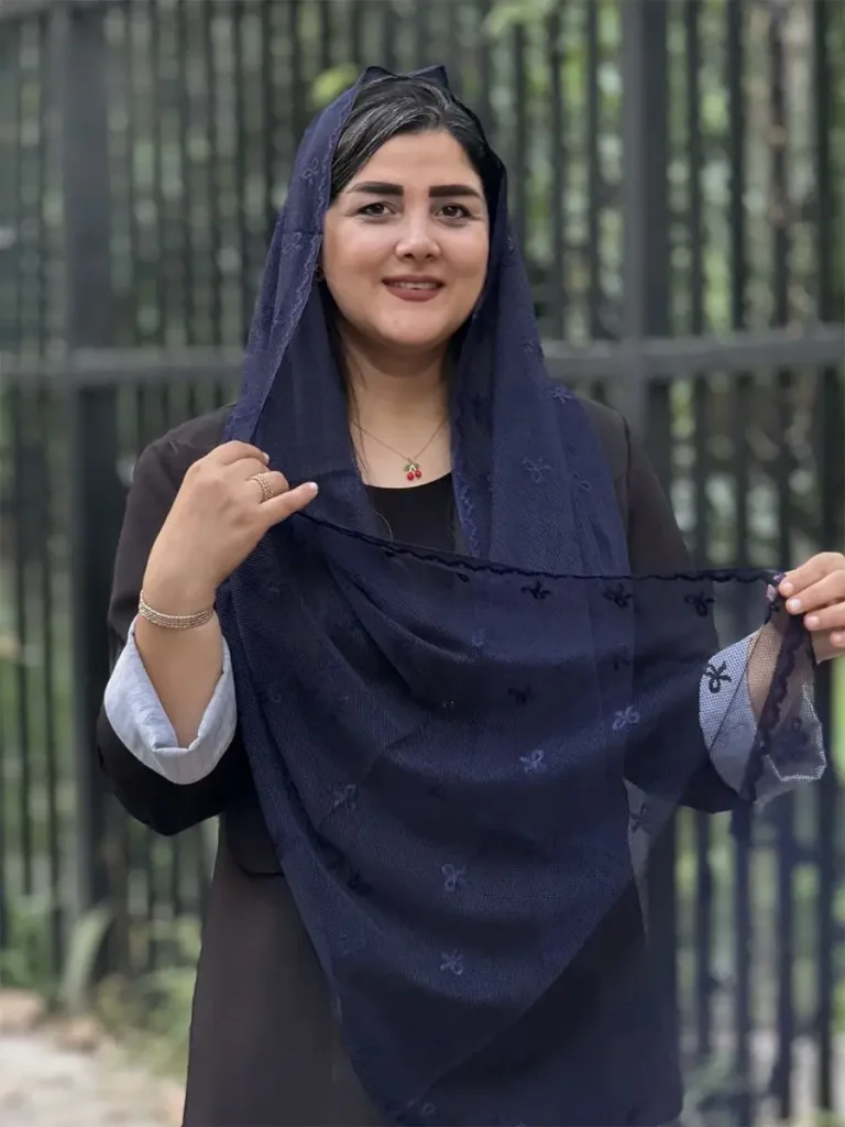 شال حریر طرح پاپیون