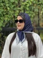 مینی اسکارف نخی خال‌خالی